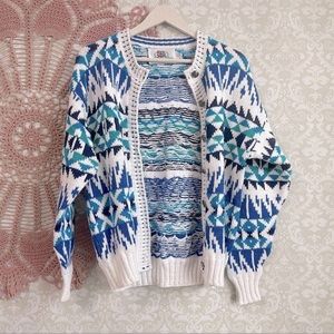 Vintage American Portrait Button Front Cardigan S